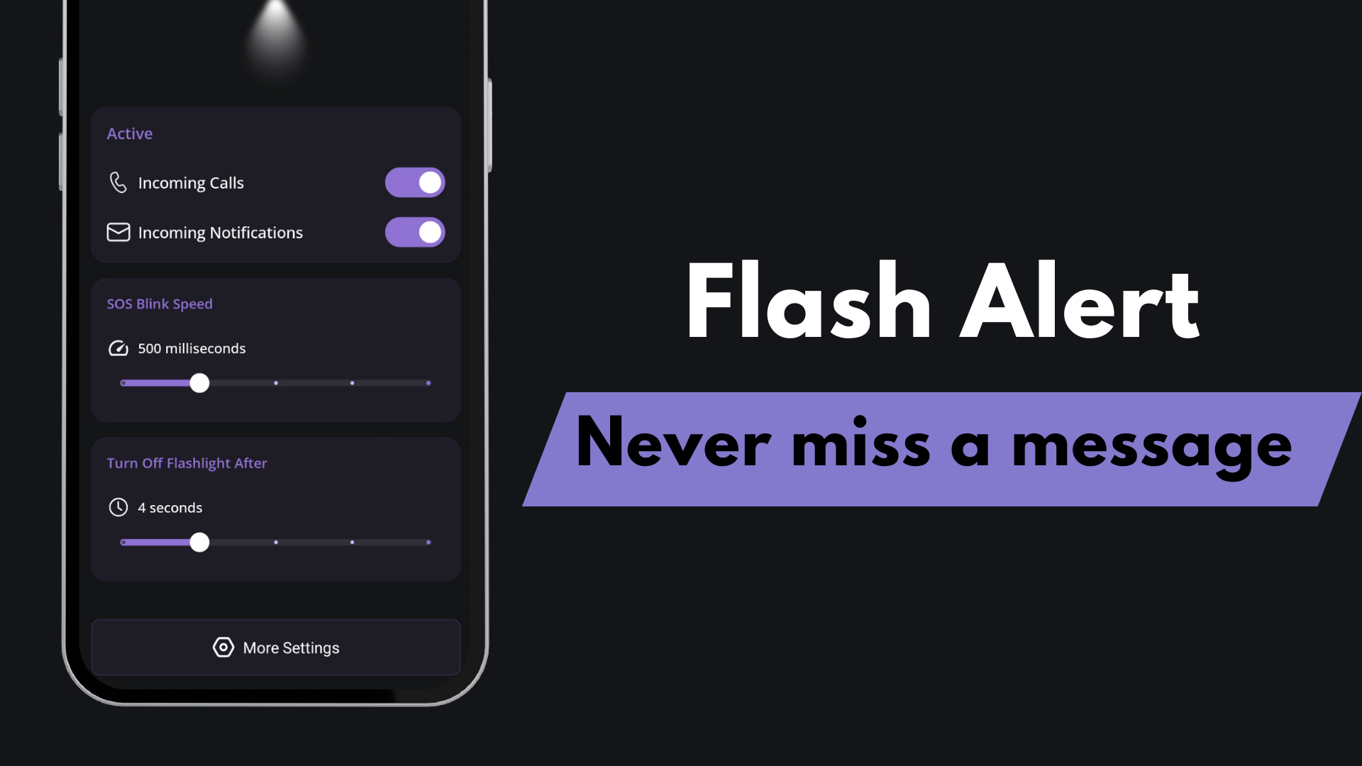 Flash Alert App Images/Screenshots